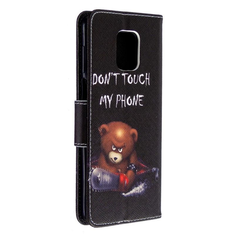 Leren Hoesje Xiaomi Redmi Note 9S / Note 9 Pro Gevaarlijke Beer