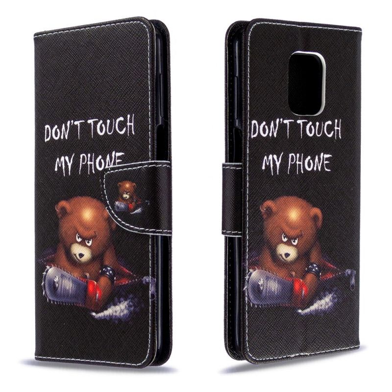 Leren Hoesje Xiaomi Redmi Note 9S / Note 9 Pro Gevaarlijke Beer