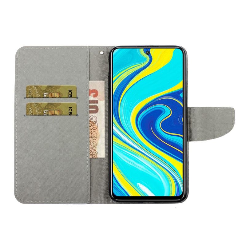 Leren Hoesje Xiaomi Redmi Note 9S / Note 9 Pro String Madeliefjes