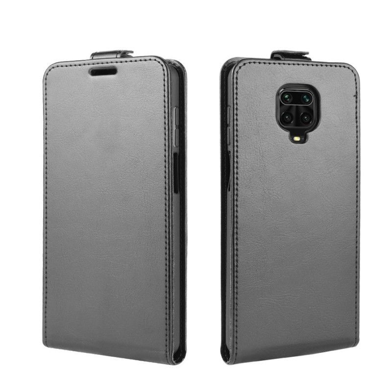 Leren Hoesje Xiaomi Redmi Note 9S / Note 9 Pro Wit Zwart Opvouwbaar