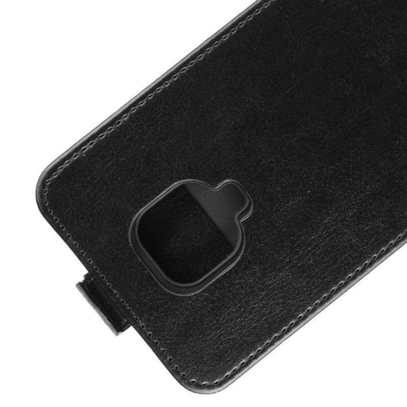 Leren Hoesje Xiaomi Redmi Note 9S / Note 9 Pro Wit Zwart Opvouwbaar