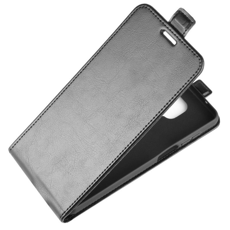 Leren Hoesje Xiaomi Redmi Note 9S / Note 9 Pro Wit Zwart Opvouwbaar