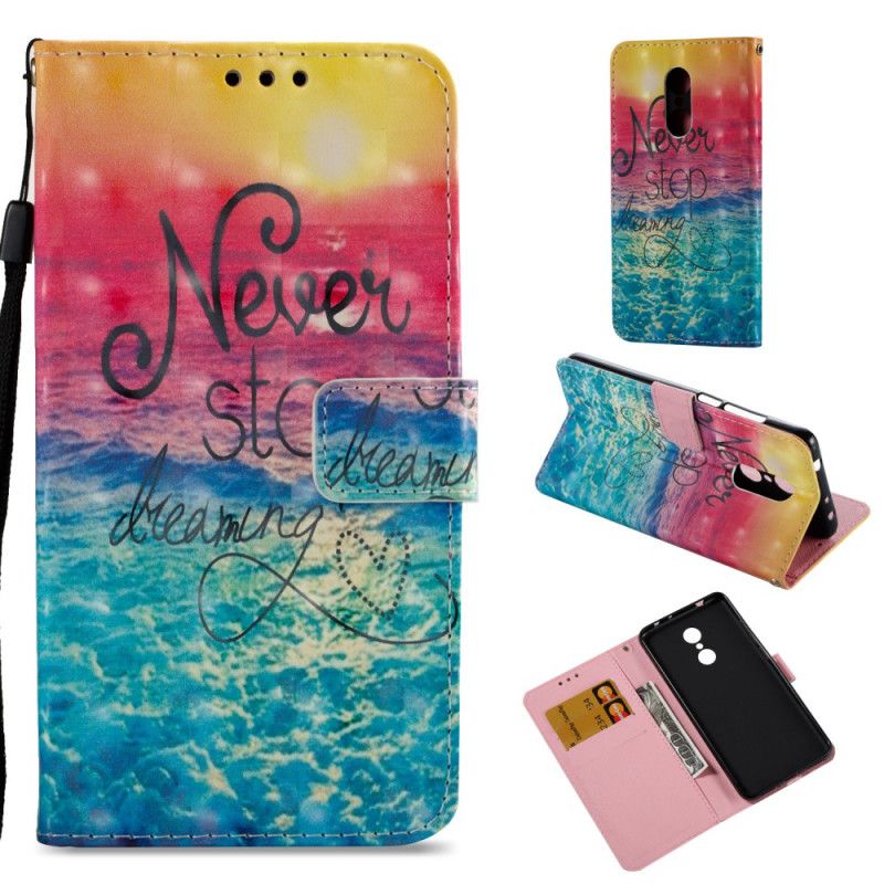 Cover Folio-hoesje Xiaomi Redmi 5 Telefoonhoesje Stop Nooit Met Dromen