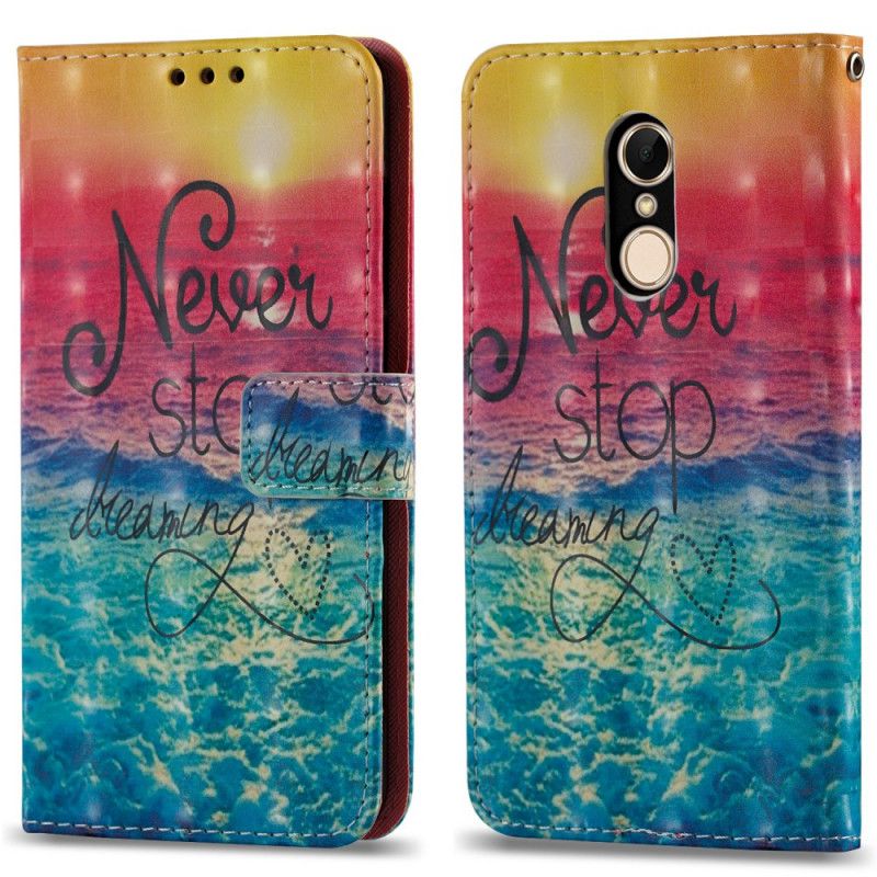 Cover Folio-hoesje Xiaomi Redmi 5 Telefoonhoesje Stop Nooit Met Dromen