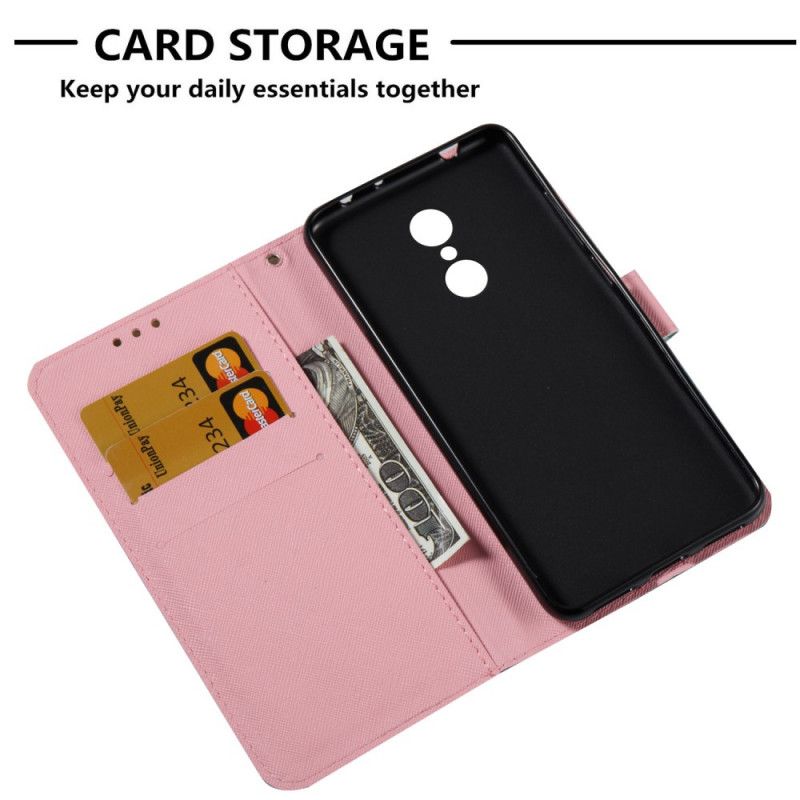 Cover Folio-hoesje Xiaomi Redmi 5 Telefoonhoesje Stop Nooit Met Dromen