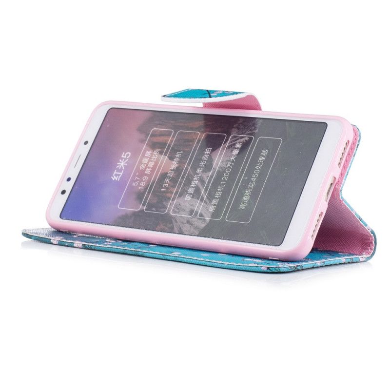 Leren Hoesje voor Xiaomi Redmi 5 Bloeiende Boom