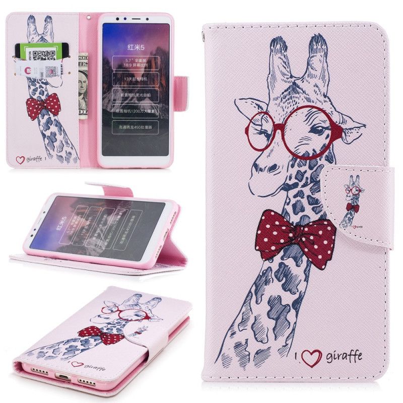Leren Hoesje voor Xiaomi Redmi 5 Nerdgiraf