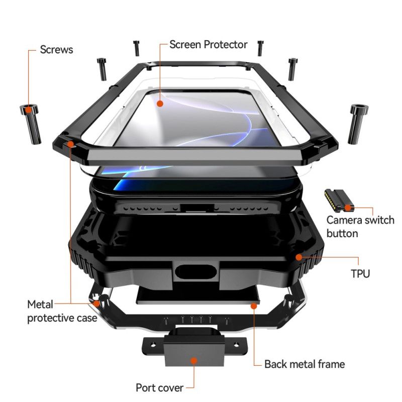 Cover Hoesje iPhone 17 Pro Telefoonhoesje R-just Armor