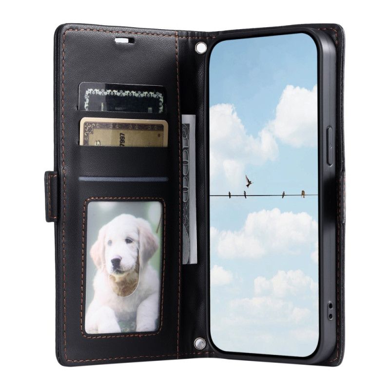 Flip Case Leren iPhone 17 Pro Gewatteerd