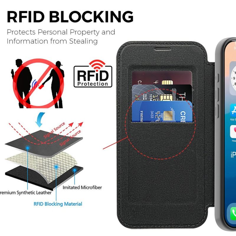 Folio-hoesje iPhone 17 Pro Magsafe-compatibel Met Rfid-blokkering