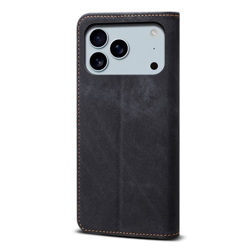 Folio-hoesje iPhone 17 Pro Telefoonhoesje Denimstof