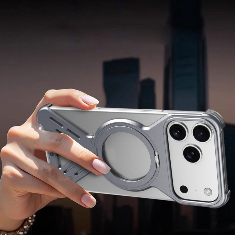 Hoesje iPhone 17 Pro Magsafe Bumper Met Draaibare Standaard Bescherming Hoesje