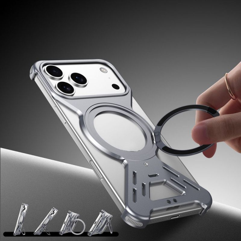 Hoesje iPhone 17 Pro Magsafe Bumper Met Draaibare Standaard Bescherming Hoesje