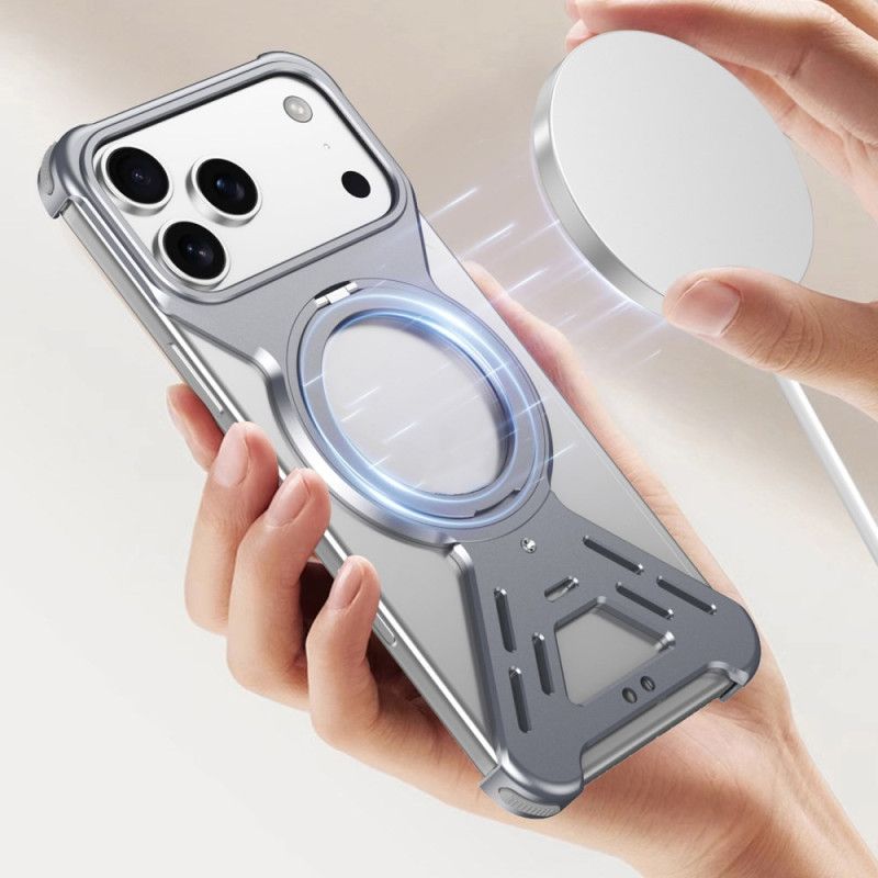 Hoesje iPhone 17 Pro Magsafe Bumper Met Draaibare Standaard Bescherming Hoesje