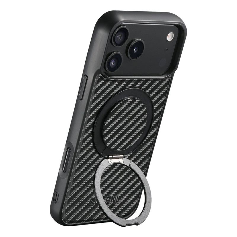Hoesje iPhone 17 Pro Magsafe Draaibare Houder En Koolstofvezel