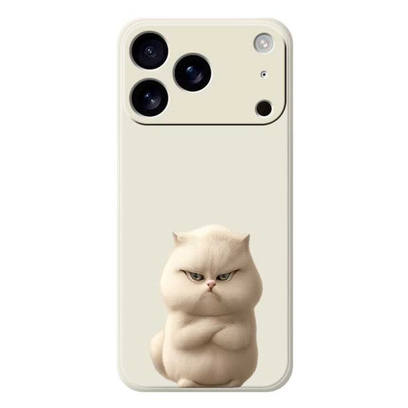 Hoesje iPhone 17 Pro Vloeibare Siliconen Met Boze Kat