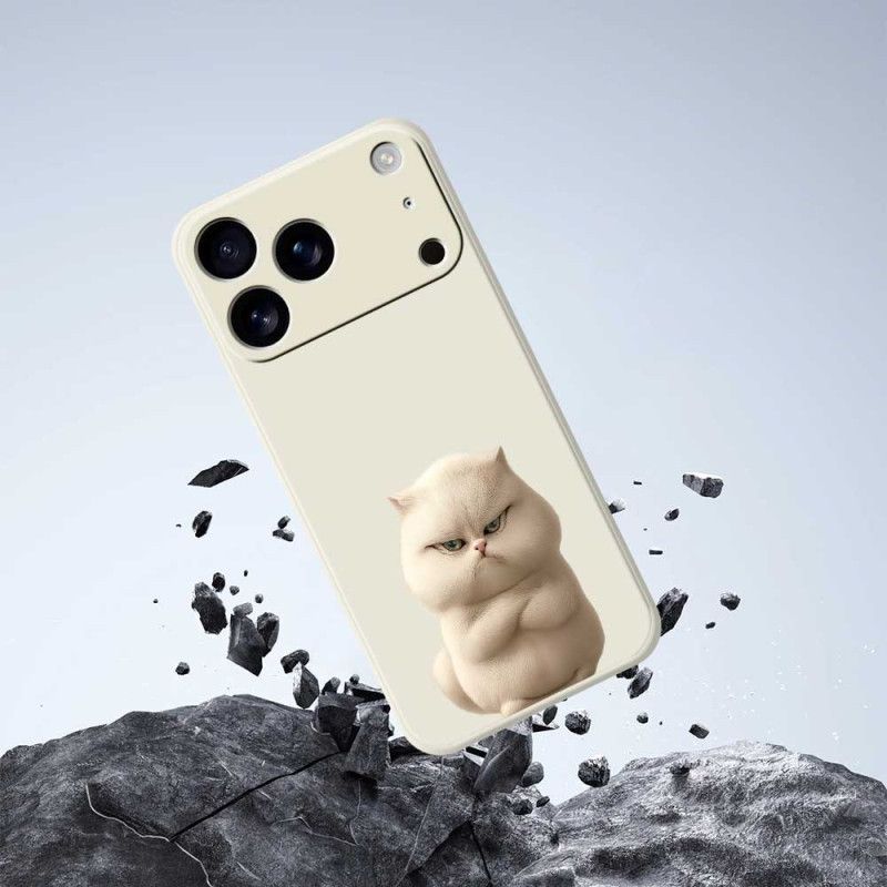 Hoesje iPhone 17 Pro Vloeibare Siliconen Met Boze Kat