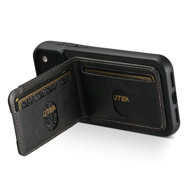 Hoesje Voor iPhone 17 Pro Kaarthouder In Gewaxt Leer