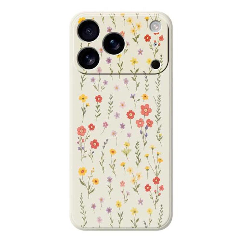 Hoesje Voor iPhone 17 Pro Vloeibare Siliconen Met Bloemen