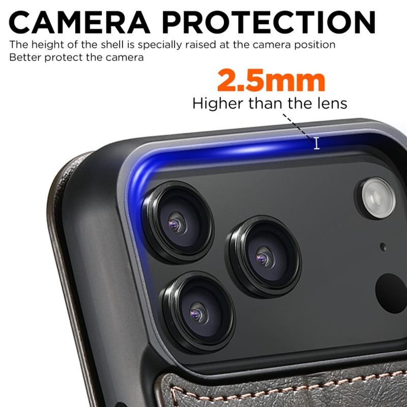 Leren Hoesje iPhone 17 Pro Magsafe-compatibel Leer Effect Bescherming Hoesje