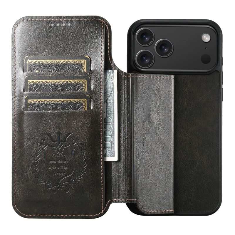 Leren Hoesje iPhone 17 Pro Magsafe-compatibel Leer Effect Bescherming Hoesje