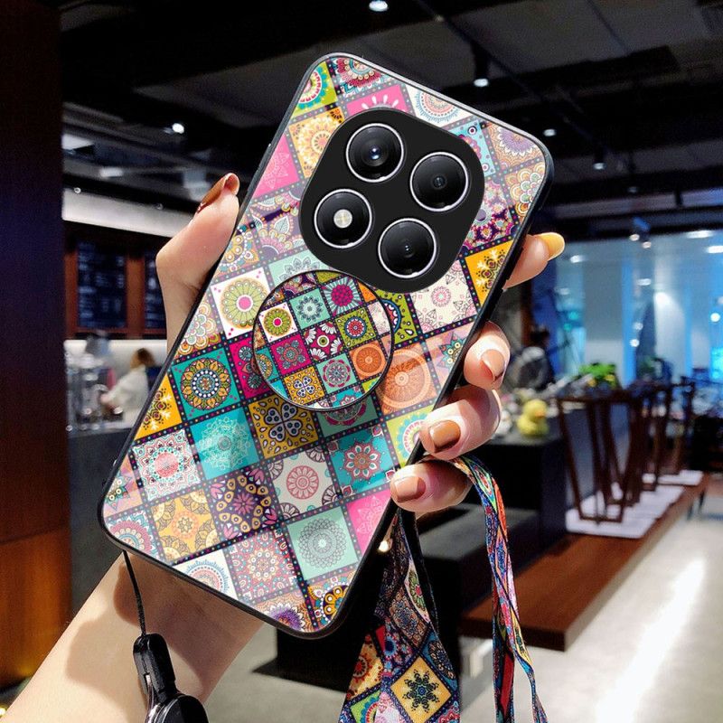 Case Hoesje Xiaomi Redmi Note 14 Pro 4g Telefoonhoesje Patchwork Patroon Standaard En Bandje