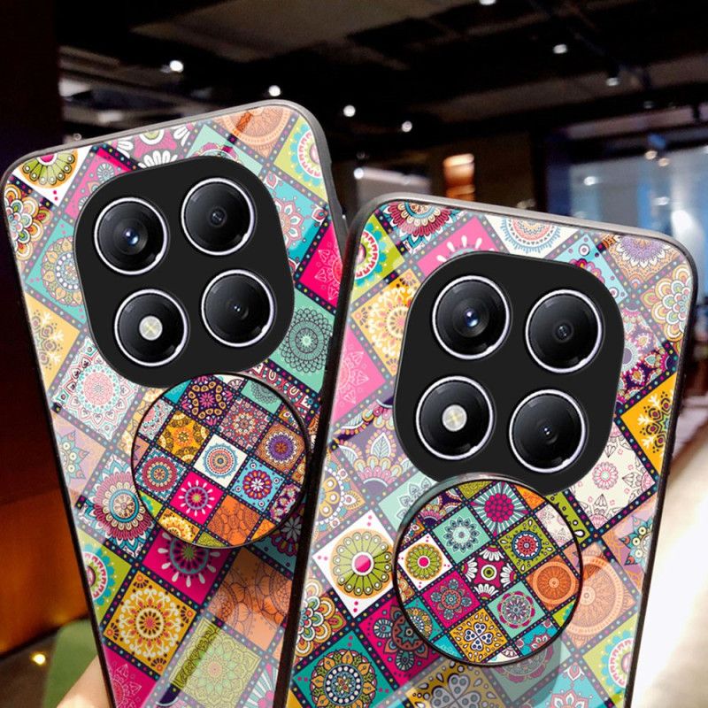 Case Hoesje Xiaomi Redmi Note 14 Pro 4g Telefoonhoesje Patchwork Patroon Standaard En Bandje