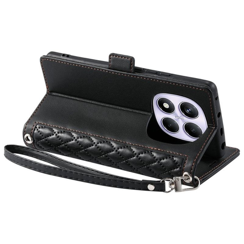 Folio-hoesje Xiaomi Redmi Note 14 Pro 4g Telefoonhoesje Gewatteerd Met Bandje