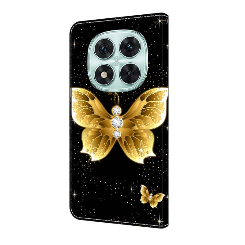 Folio-hoesje Xiaomi Redmi Note 14 Pro 4g Telefoonhoesje Gouden Vlinders