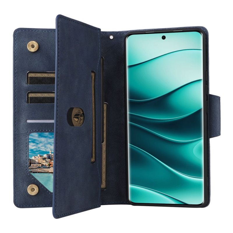 Folio-hoesje Xiaomi Redmi Note 14 Pro 4g Telefoonhoesje Portemonnee Met Rits En Riem