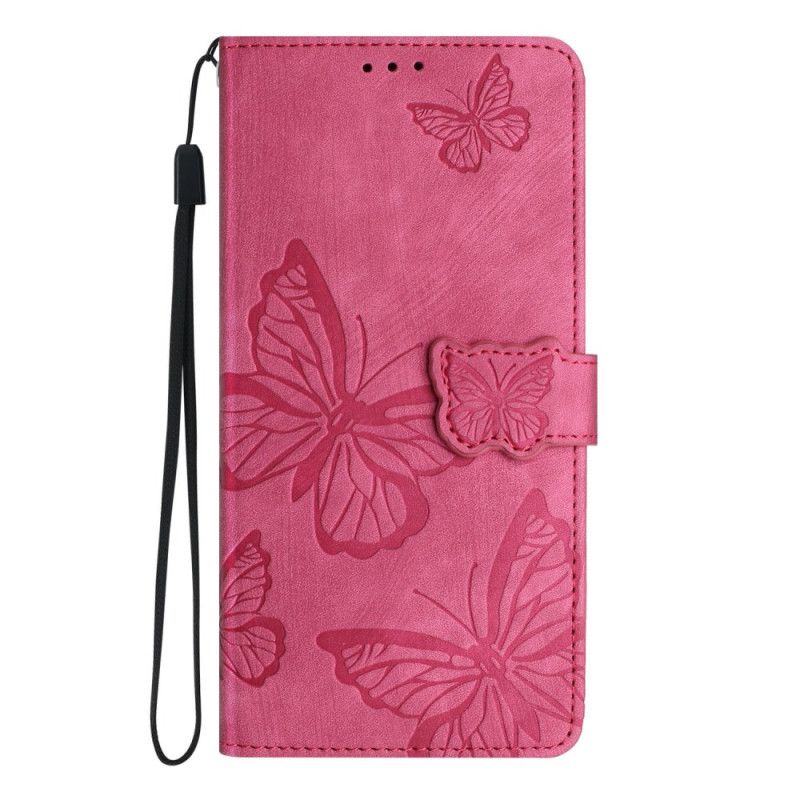 Folio-hoesje Xiaomi Redmi Note 14 Pro 4g Telefoonhoesje Suède-effect Vlinders
