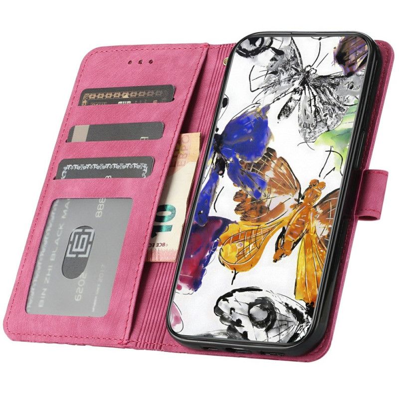 Folio-hoesje Xiaomi Redmi Note 14 Pro 4g Telefoonhoesje Suède-effect Vlinders