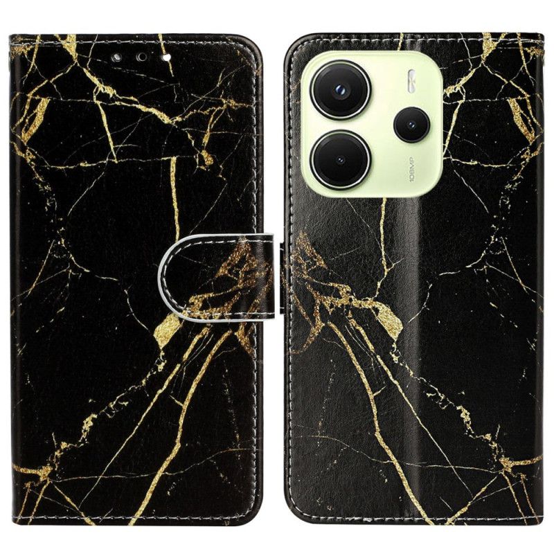 Folio-hoesje Xiaomi Redmi Note 14 Pro 4g Telefoonhoesje Zwart En Goud Marmer