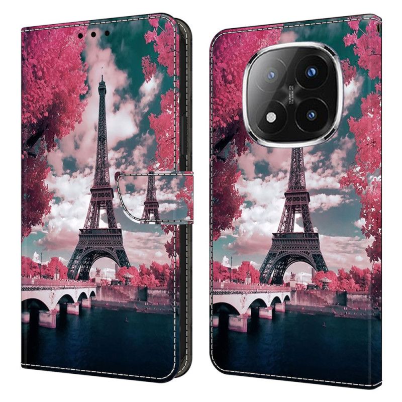 Leren Hoesje Voor Xiaomi Redmi Note 14 Pro 4g Eiffeltoren