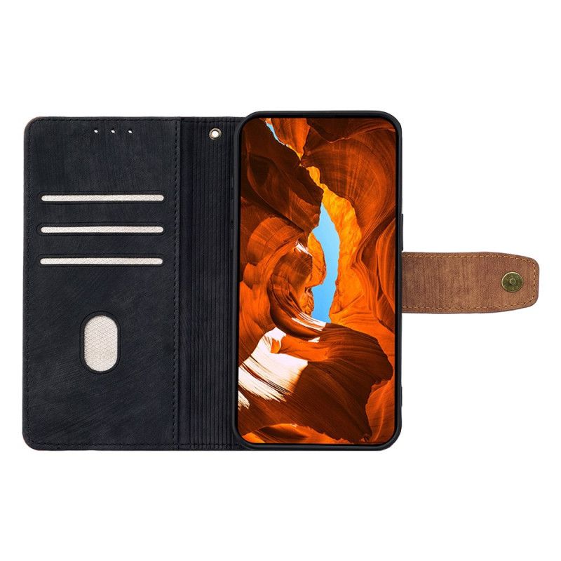 Leren Hoesje Voor Xiaomi Redmi Note 14 Pro 4g Rfid-blokkerende Portemonnee Met Tweekleurig Suède-effect