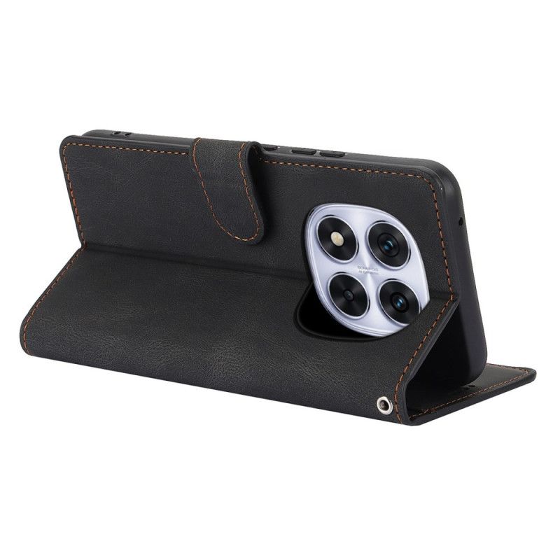 Leren Hoesje Voor Xiaomi Redmi Note 14 Pro 4g Suède-effect Met Bandje