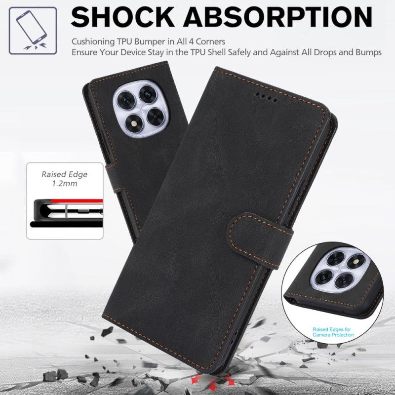 Leren Hoesje Voor Xiaomi Redmi Note 14 Pro 4g Suède-effect Met Bandje