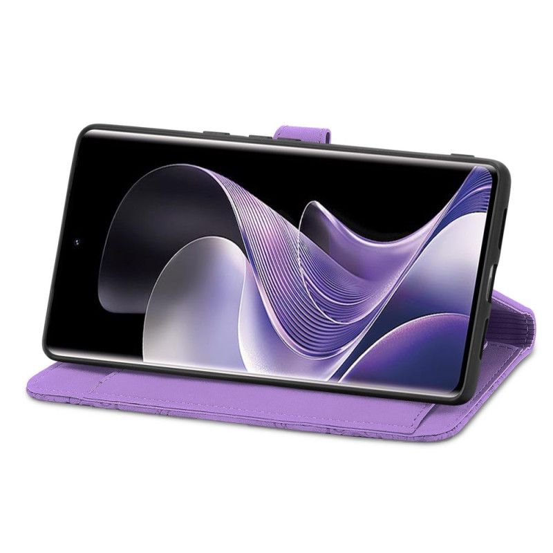 Leren Hoesje Voor Xiaomi Redmi Note 14 Pro 4g Suède Veters Effect