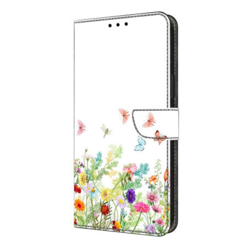Leren Hoesje Xiaomi Redmi Note 14 Pro 4g Bloeiende Velden Bescherming Hoesje