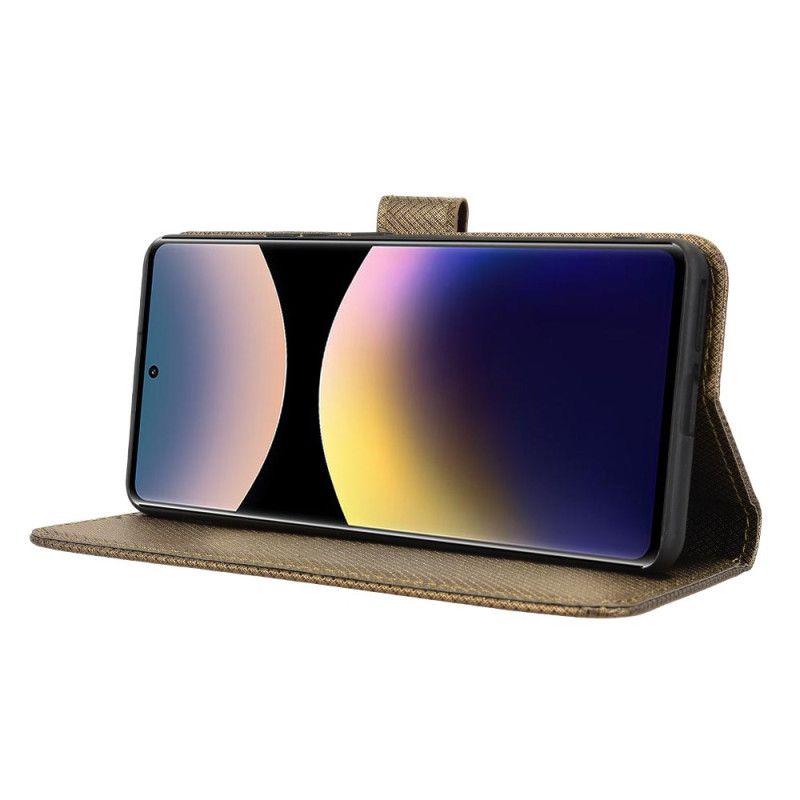 Leren Hoesje Xiaomi Redmi Note 14 Pro 4g Diamanttextuur