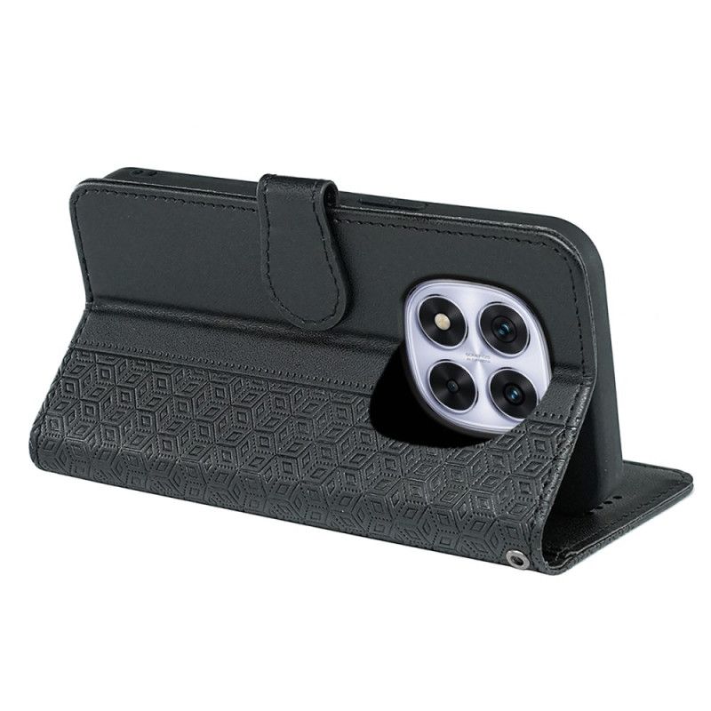 Leren Hoesje Xiaomi Redmi Note 14 Pro 4g Kubusrand En Bandje Bescherming Hoesje