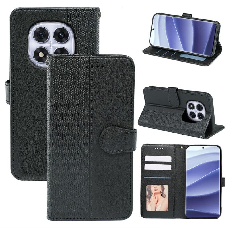 Leren Hoesje Xiaomi Redmi Note 14 Pro 4g Kubusrand En Bandje Bescherming Hoesje