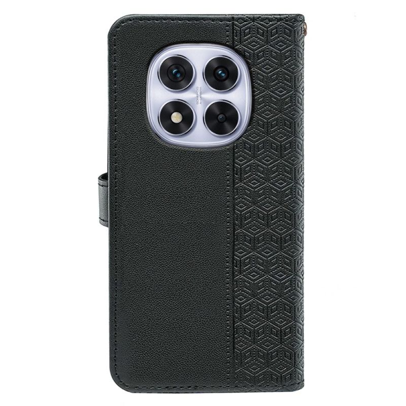 Leren Hoesje Xiaomi Redmi Note 14 Pro 4g Kubusrand En Bandje Bescherming Hoesje