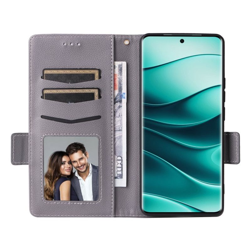 Leren Hoesje Xiaomi Redmi Note 14 Pro 4g Lychee Kunstleren Bandje Bescherming Hoesje