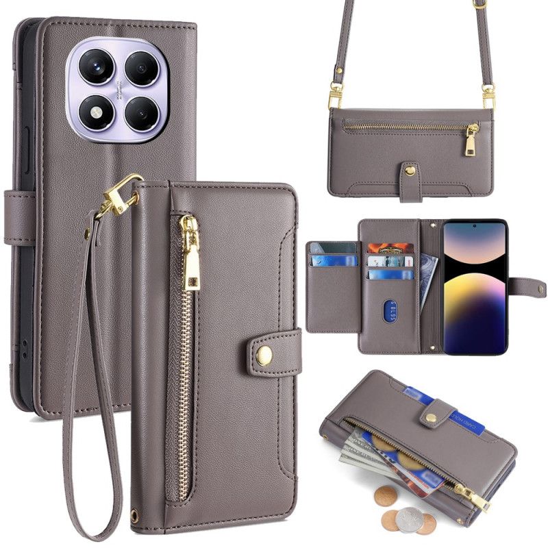 Leren Hoesje Xiaomi Redmi Note 14 Pro 4g Schouder- En Crossbodyportemonnee