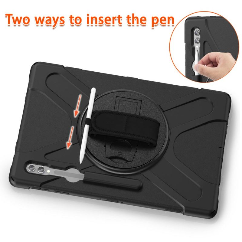 Hoesje Samsung Galaxy Tab S10 Ultra Drievoudige Beschermingsband En Standaard Bescherming Hoesje