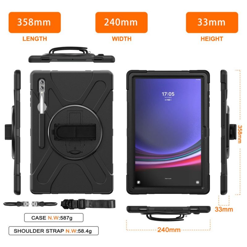 Hoesje Samsung Galaxy Tab S10 Ultra Drievoudige Beschermingsband En Standaard Bescherming Hoesje