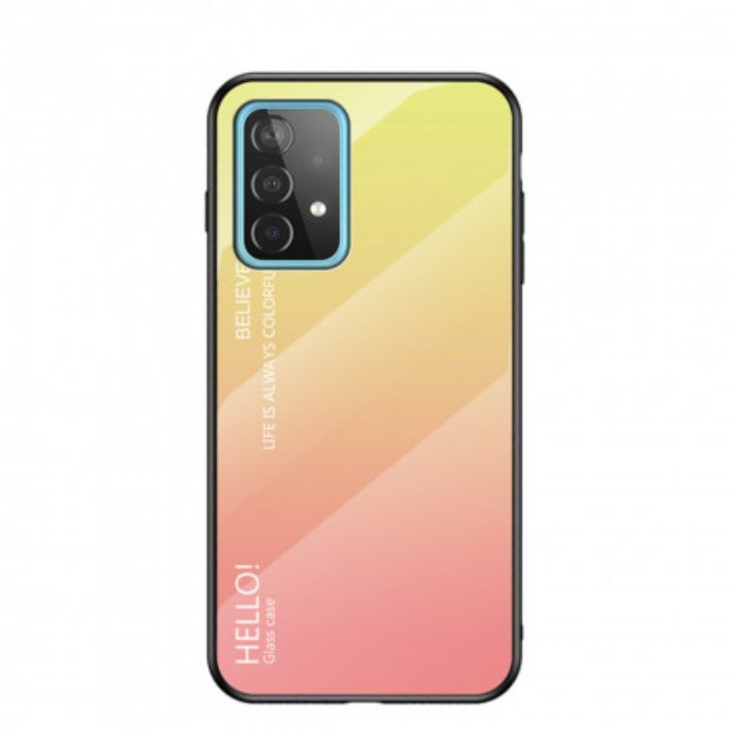 Hoesje voor Samsung Galaxy A52 4G / A52 5G / A52s 5G Gehard Glas Hallo