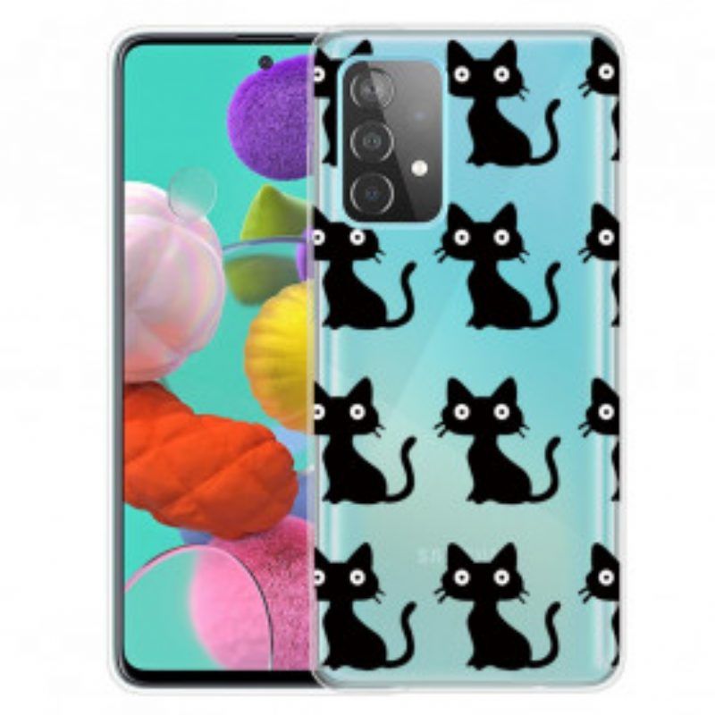 Hoesje voor Samsung Galaxy A52 4G / A52 5G / A52s 5G Meerdere Zwarte Katten