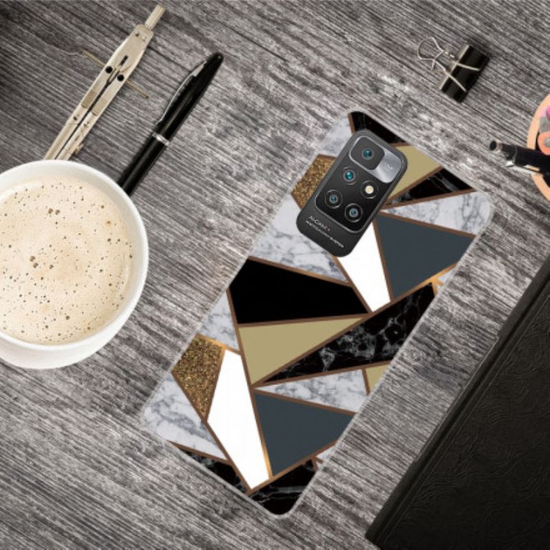 Case Hoesje Xiaomi Redmi 10 Telefoonhoesje Marmer Geometrie